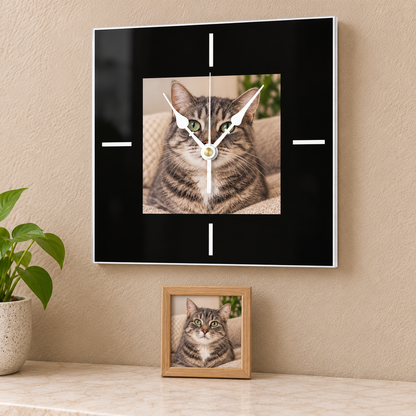Personalized Photo Wall Clocks Customized Square Silent Gift Idea