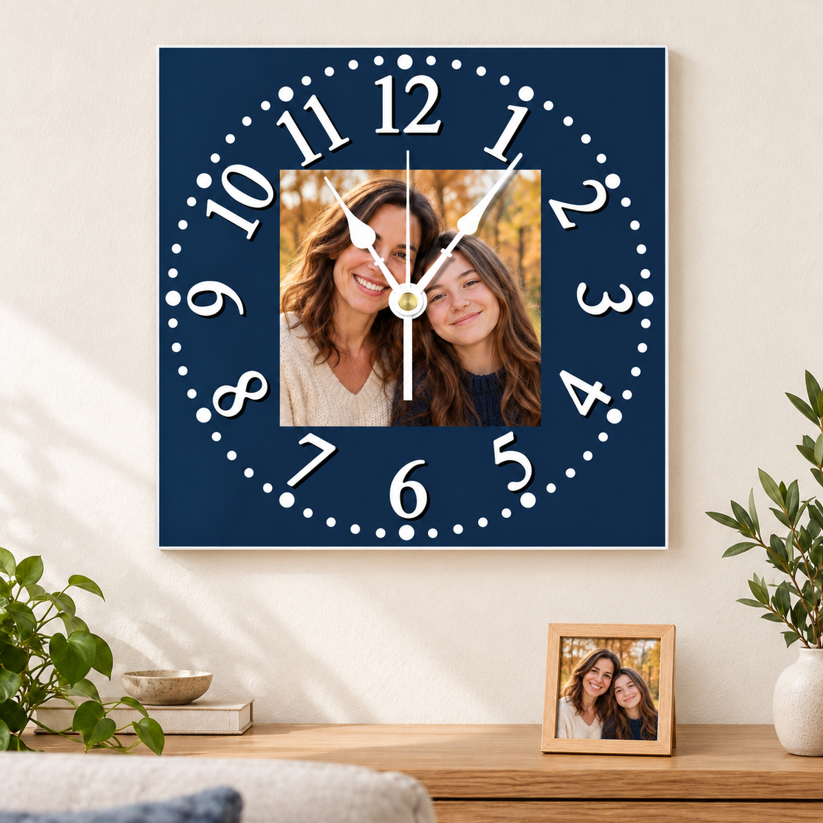 Personalized Photo Wall Clocks Customized Square Silent Gift Idea