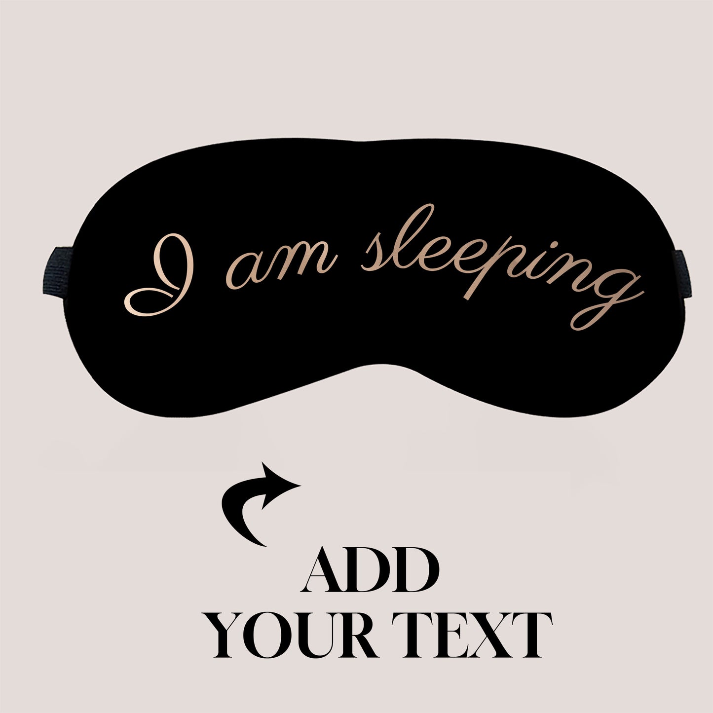 Custom Printed Sublimated Eye Mask Personalized Text Cotton Sleep Mask