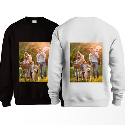 Double Side Print Sweatshirts: Unisex Hoodless Long Sleeve Custom Photo Essentials