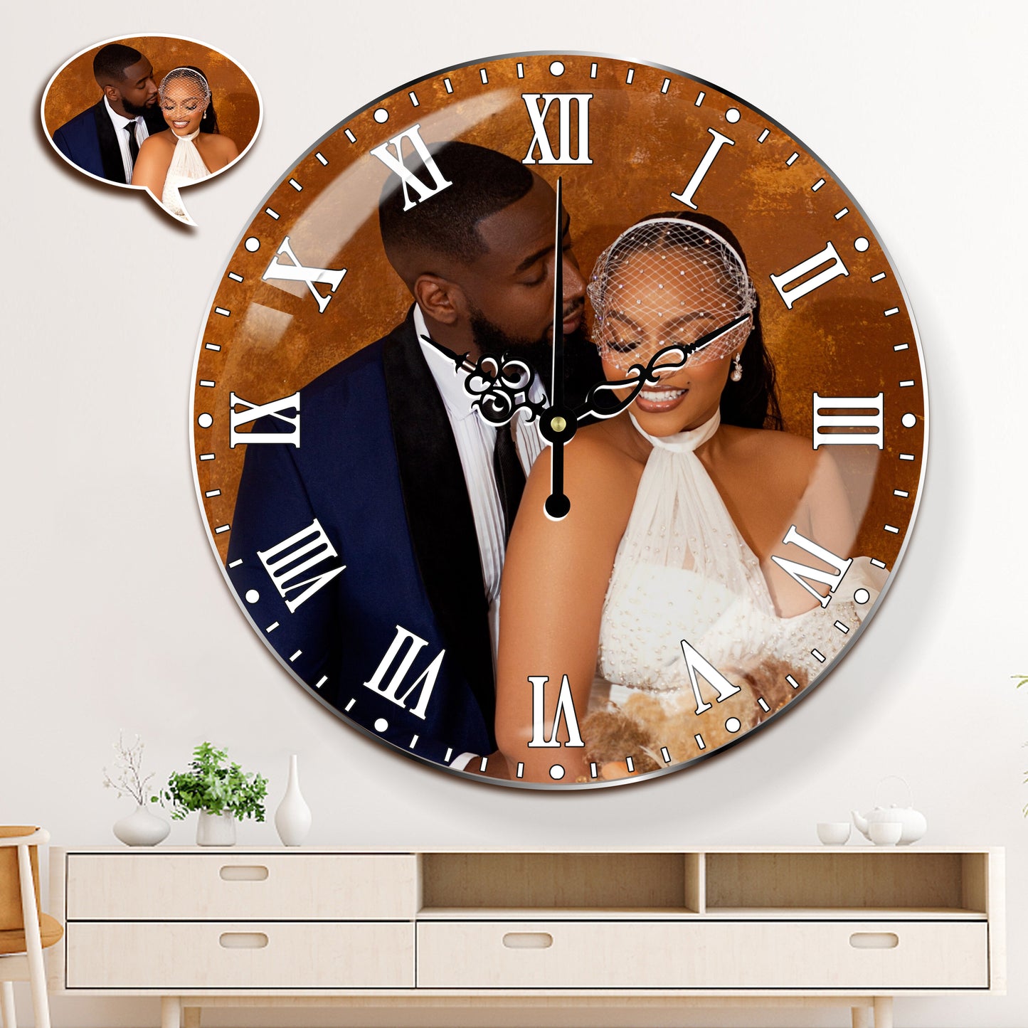 Personalized Photo Wall Clock: Custom Acrylic Round Decor