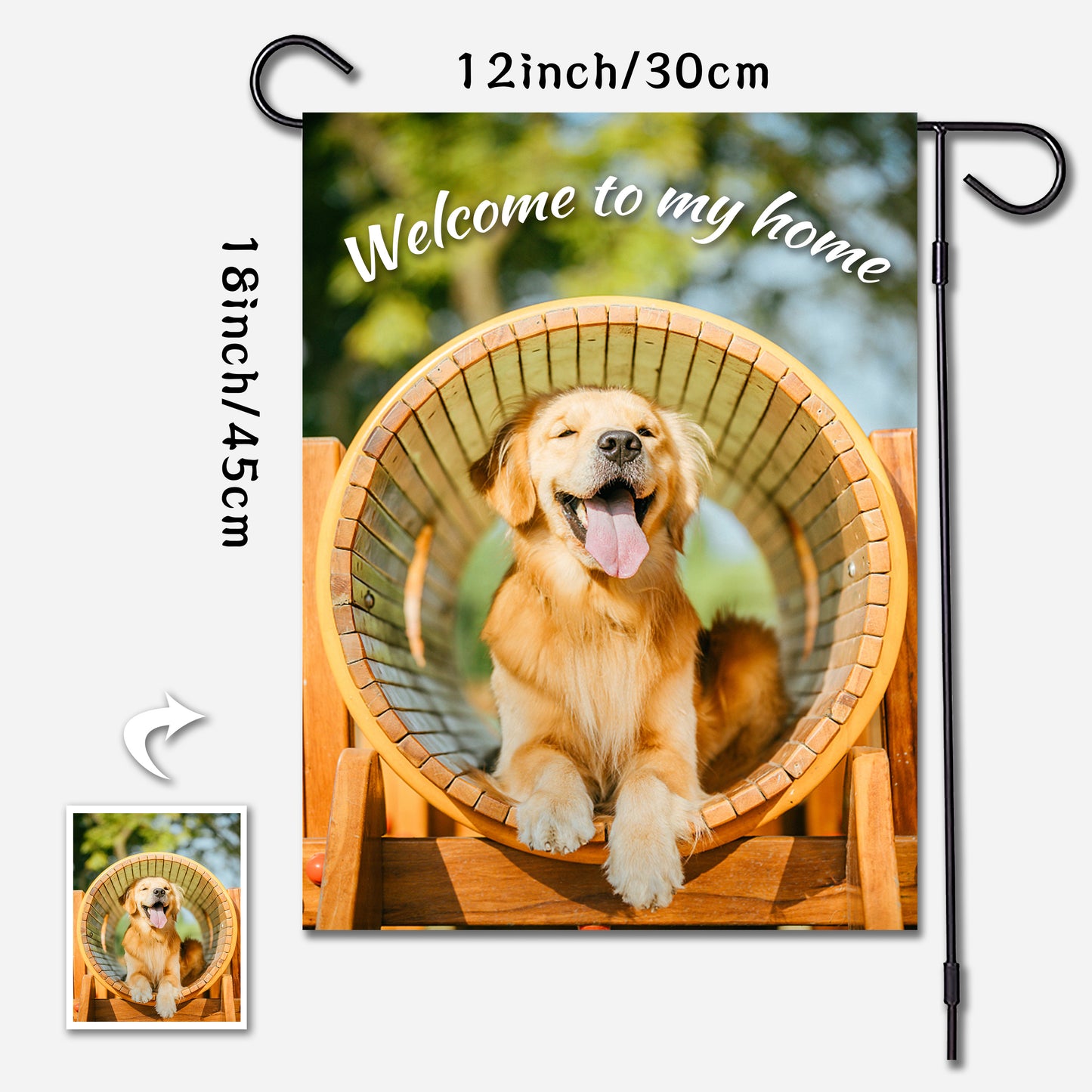 Custom Photo Personalized Outdoor Garden Flag Double Sided Printing With Text