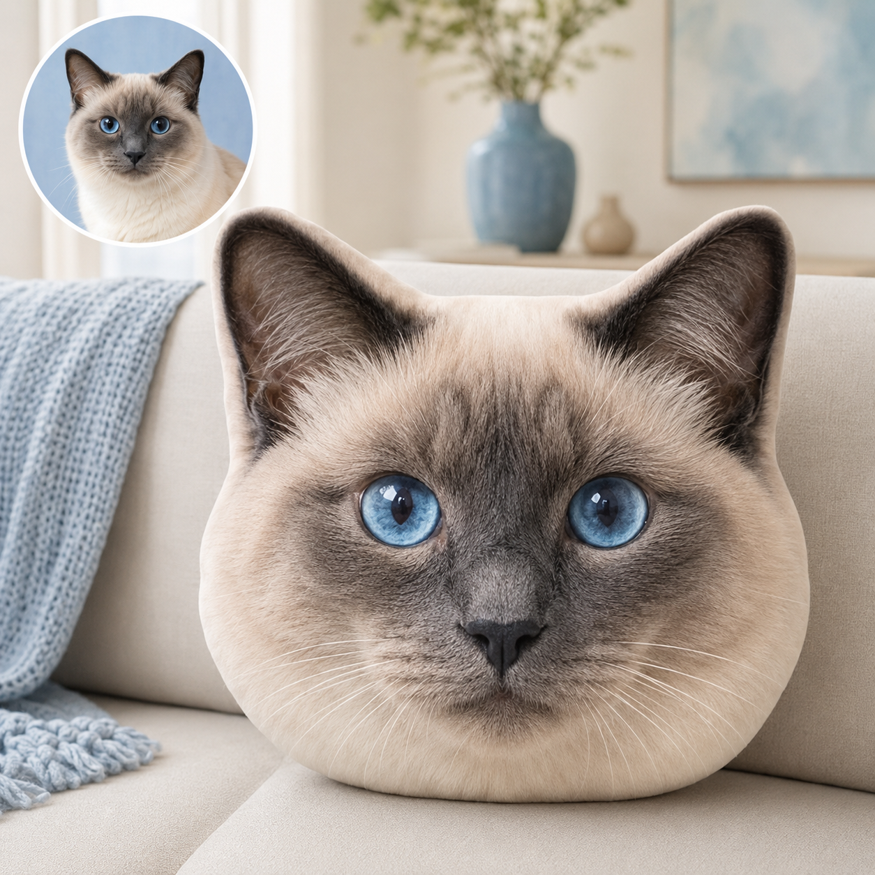 Personalized 3D Photo Pillows: Custom Photo  Face Pillows of Pets
