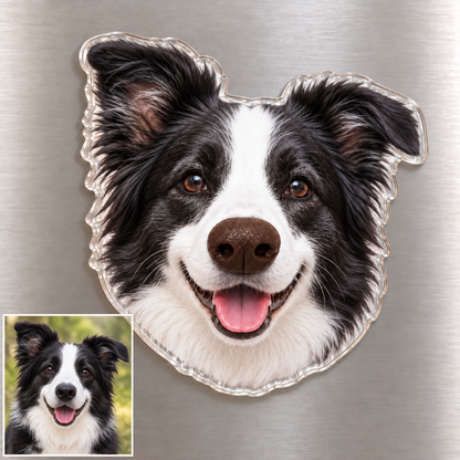 Custom Dog Photo Fridge Magnet with 3D Squishy Silicone Nose