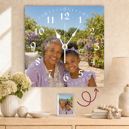Personalized Clock Square Custom Wall Clock Gift With Photo