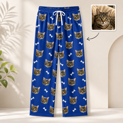 Unisex Dog Photo Pajamas - Custom Nightwear Pants, Pet Lover Gift