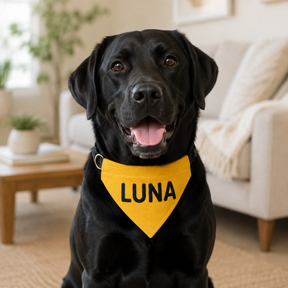 Personalized Pet Name Bandana – Custom Text Dog & Cat Scarf