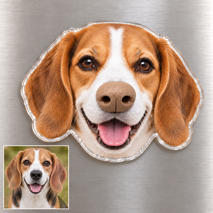 Custom Dog Photo Fridge Magnet with 3D Squishy Silicone Nose