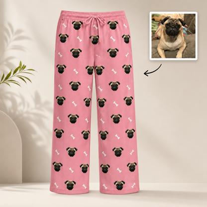 Unisex Dog Photo Pajamas - Custom Nightwear Pants, Pet Lover Gift