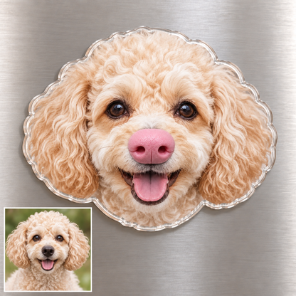 Custom Dog Photo Fridge Magnet with 3D Squishy Silicone Nose