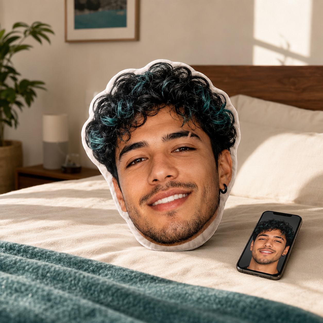 Custom Face  Photo Pillow: Unique Christmas Memory Foam Gift