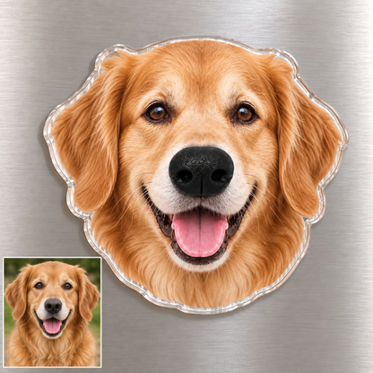 Custom Dog Photo Fridge Magnet with 3D Squishy Silicone Nose