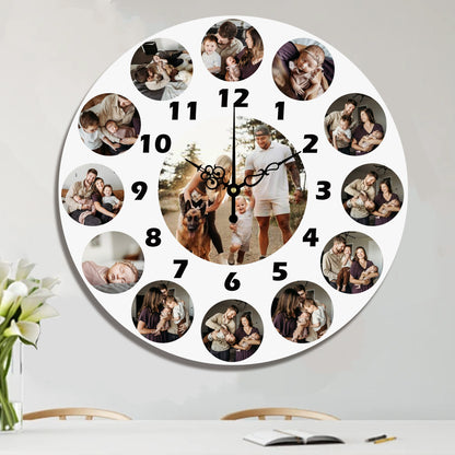 Personalized Photo Wall Clock - Custom Home Decor Gift for Any Occasion