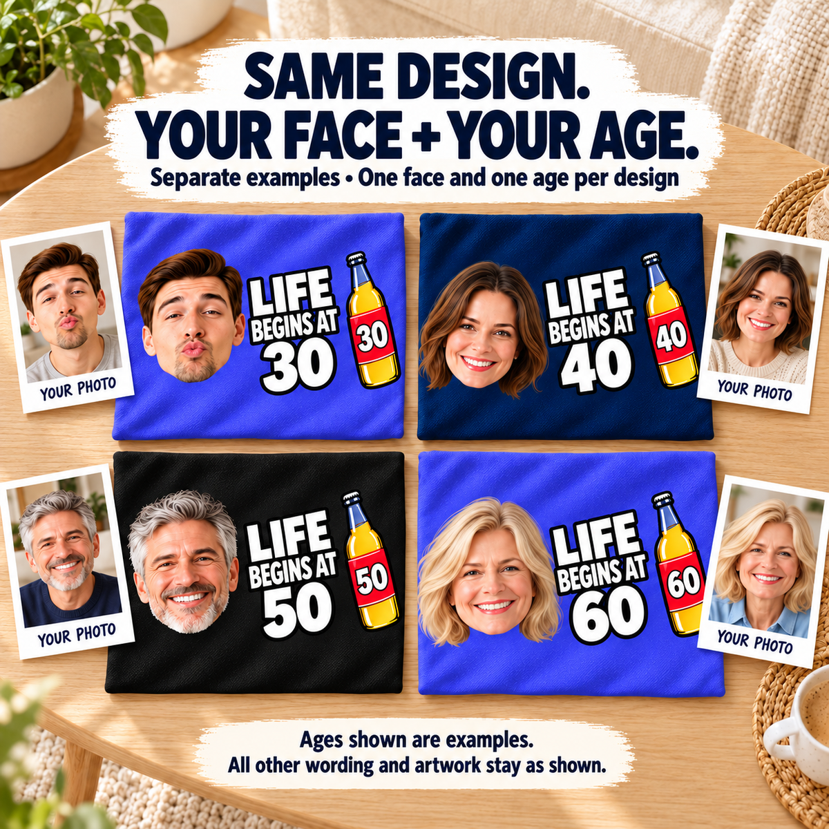 Custom Birthday Pajamas with Face & Age – Funny Personalized Birthday Gift