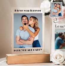 Load image into Gallery viewer, Custom Photo Night Lamp on Wooden Base – Personalized Acrylic 3D LED Light
