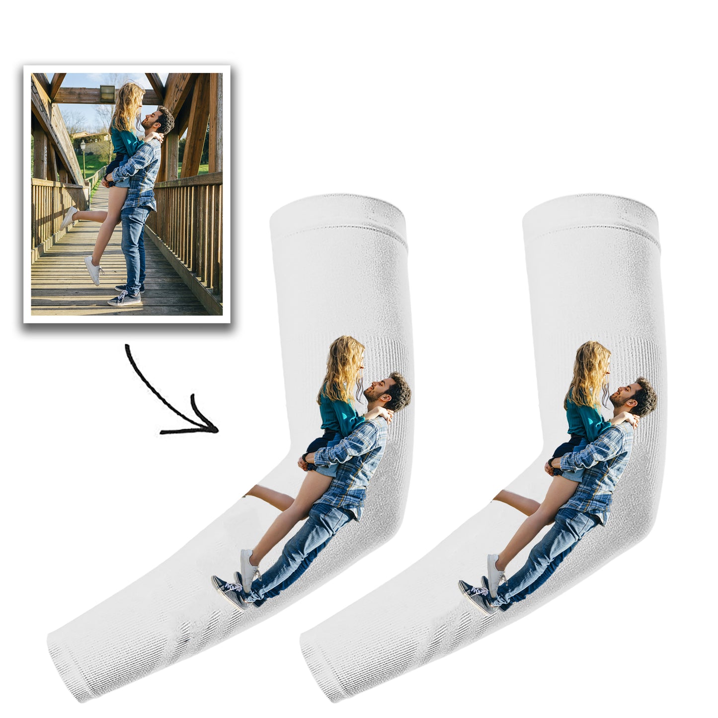 Custom Photo Printed Arm Sun Sleeve set, Arm Covers, Compression Sleeves, Arm Protectors