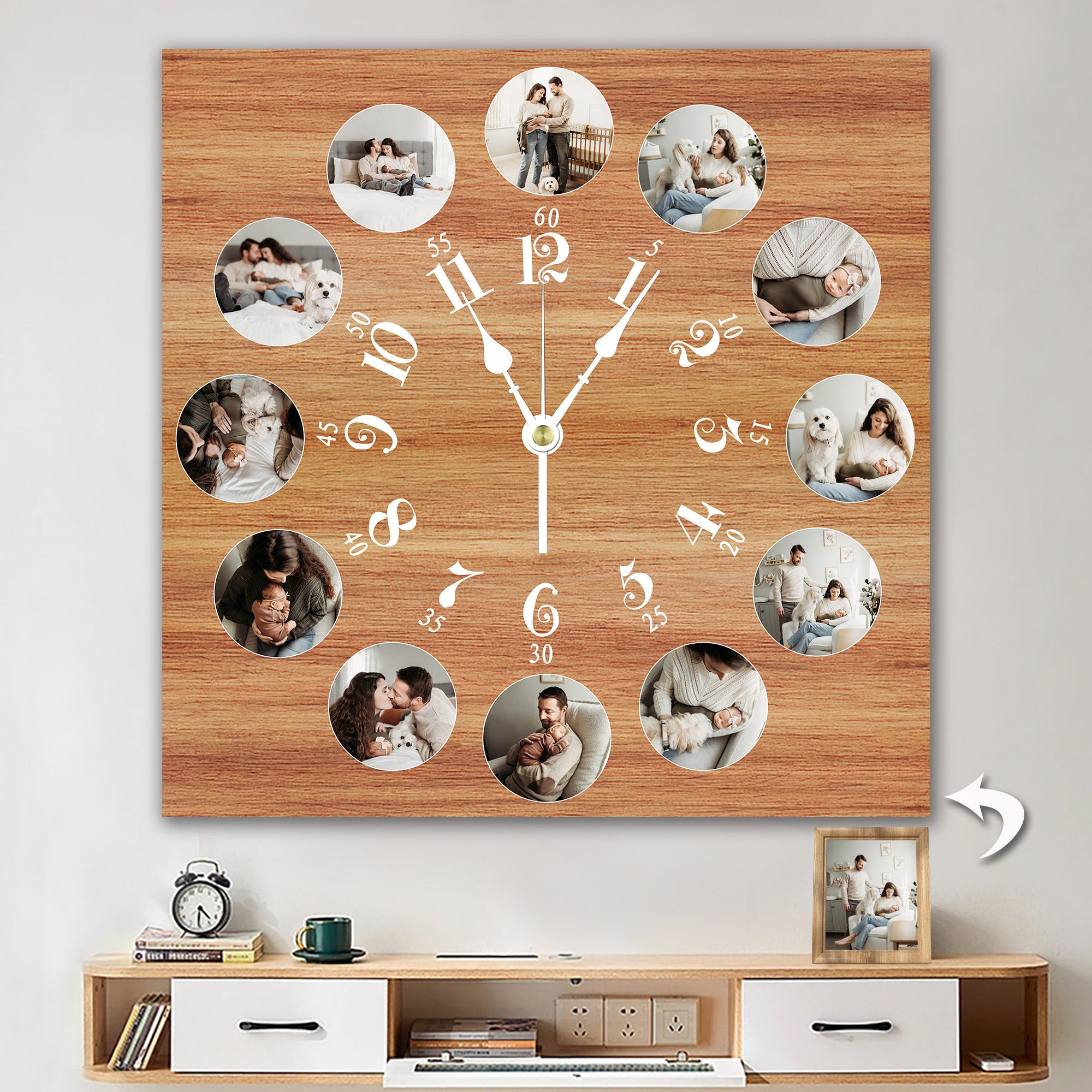 12pcs Photo Wall Clock Personalized Clock Photo Custom Gift   1 03051a13 A6a8 469e 8d10 116bf1a9d7f9 1024x1024@2x 