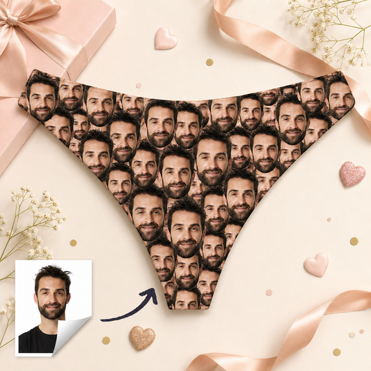 Custom Womens Thong Panties with Boyfriend’s Photo Sexy Underwear