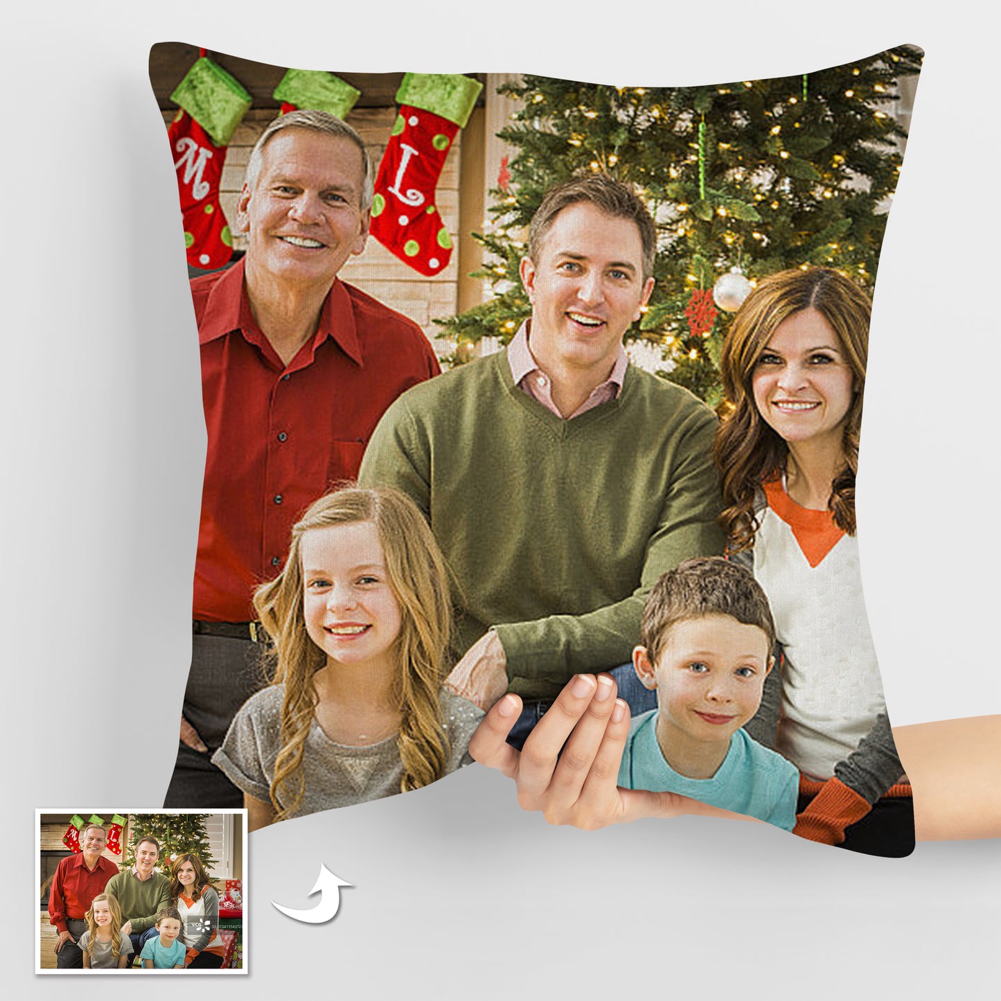 Double-Sided Custom Family Photo Pillows - Personalized Decor