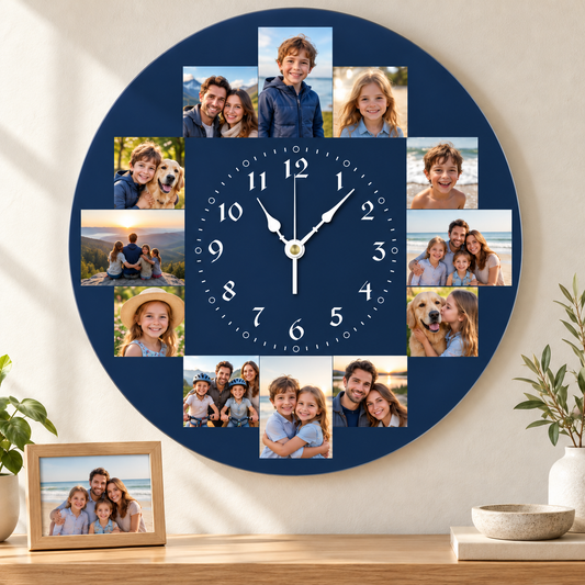12pcs Photo Round Wall Clock Personalized Clock