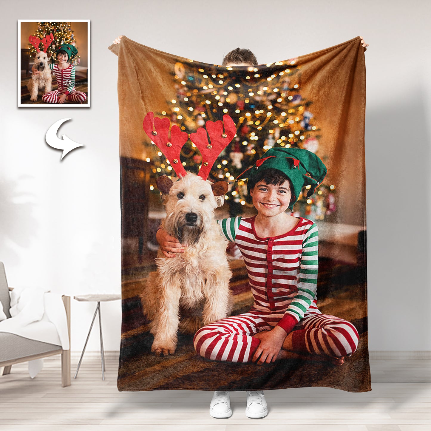 Custom Soft Christmas Blankets - Personalized Photo Gifts