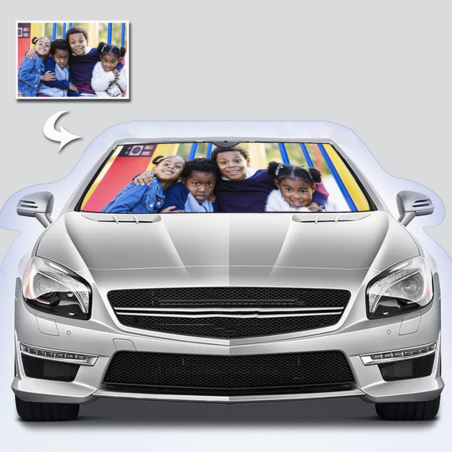 Personalized Auto Sun Shade, Custom Windshield Sun Visor, Unique Car Gift