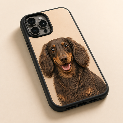 Custom Pet Photo Embossed iPhone Case – Raised-Texture Liquid Silicone Cover