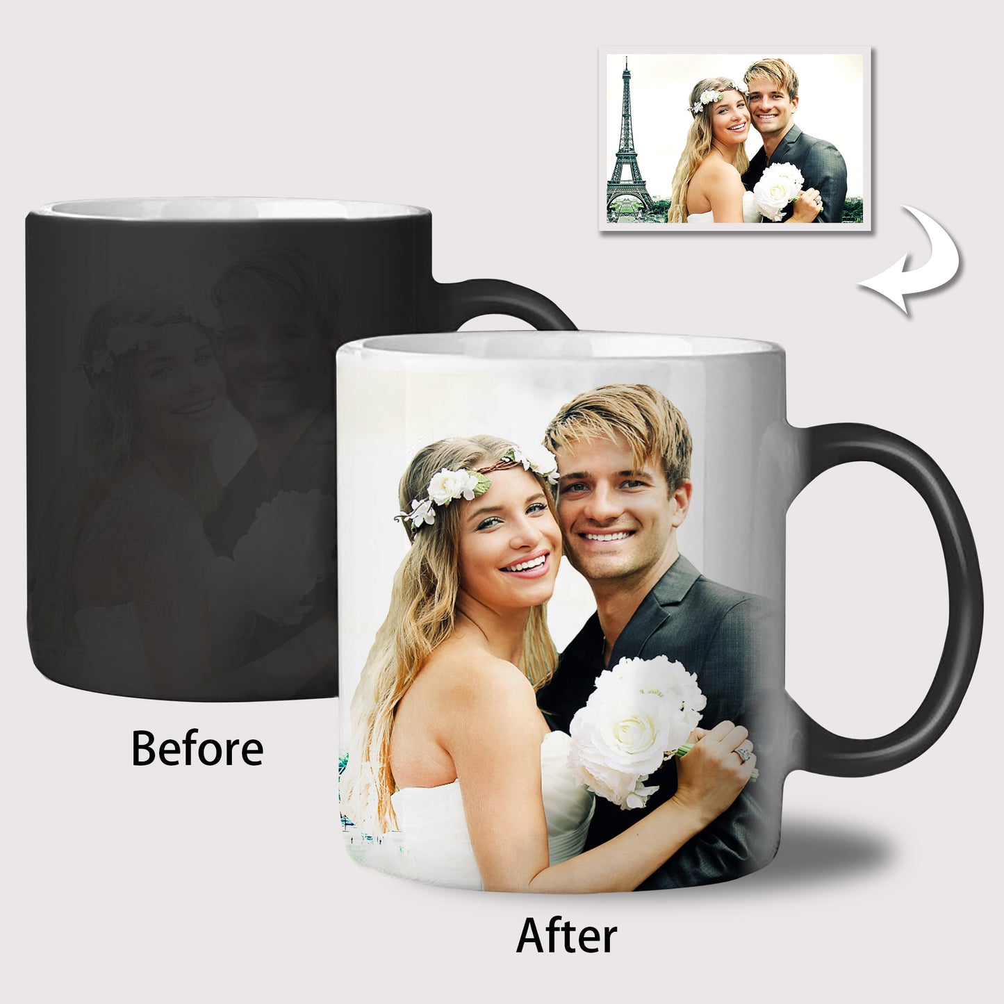 Personalized Custom Photo Mugs - Magic Heat Color Changing Coffee Cups