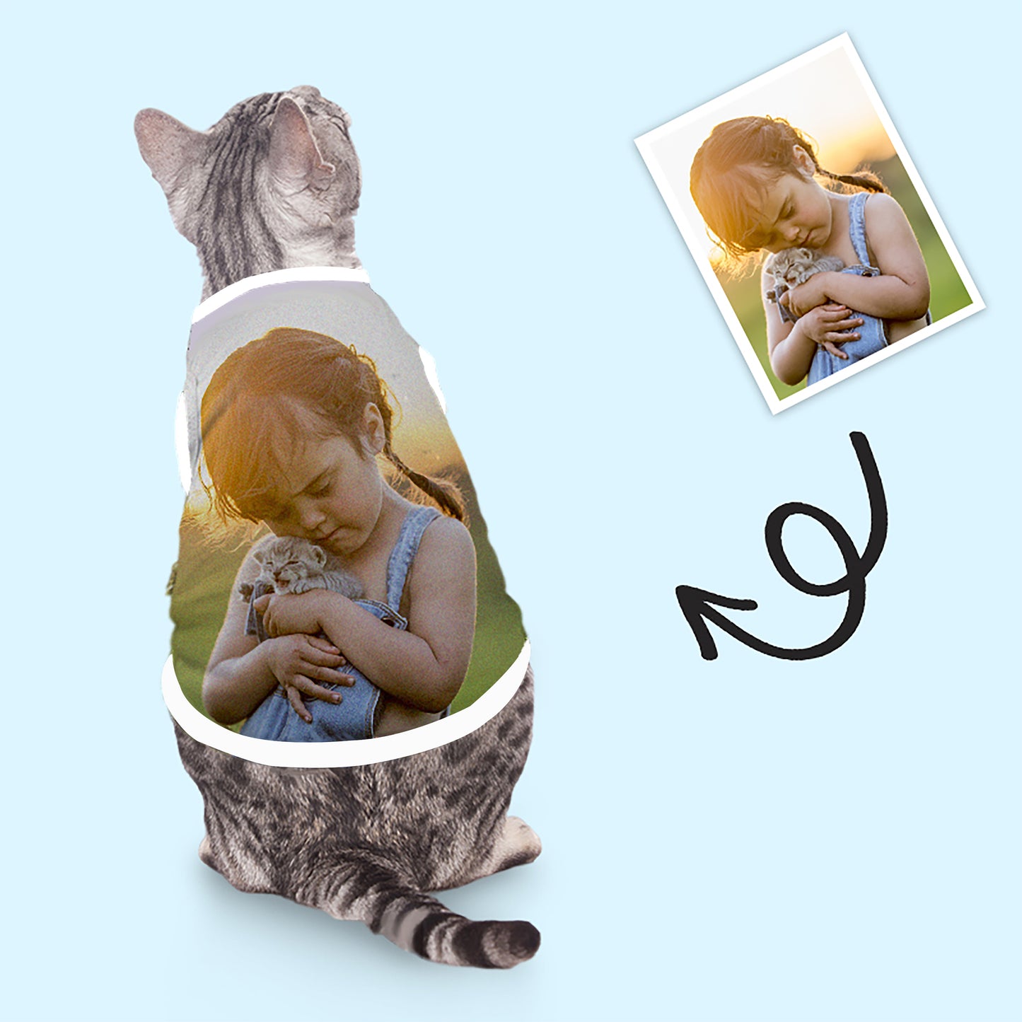 Personalized Photo Pet Tank Top Custom Pet Cloth Shirt Vest For Cat