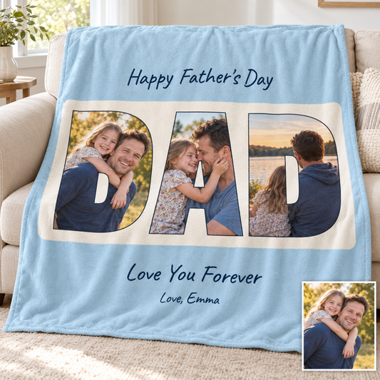 Custom Photo Blankets For Dad Personalized Blankets For Father's Day