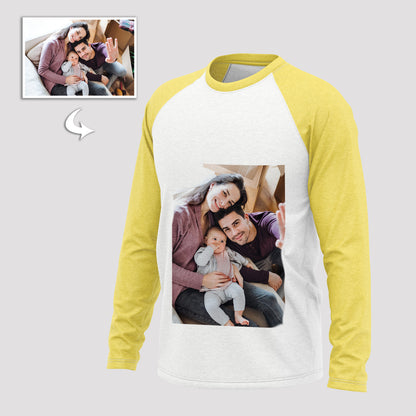 Custom Photo Print, Unisex Cotton Shirt, Long Sleeve, Double-Sided Design