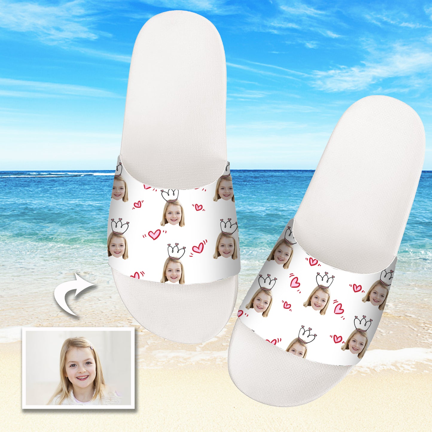 Custom Photo Slippers Personalized Sliders Sandals For Baby & Kids