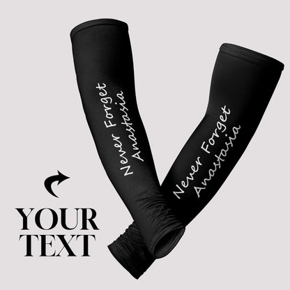 Custom Text Printed Arm Sun Sleeve set, Arm Covers, Compression Sleeves, Arm Protectors