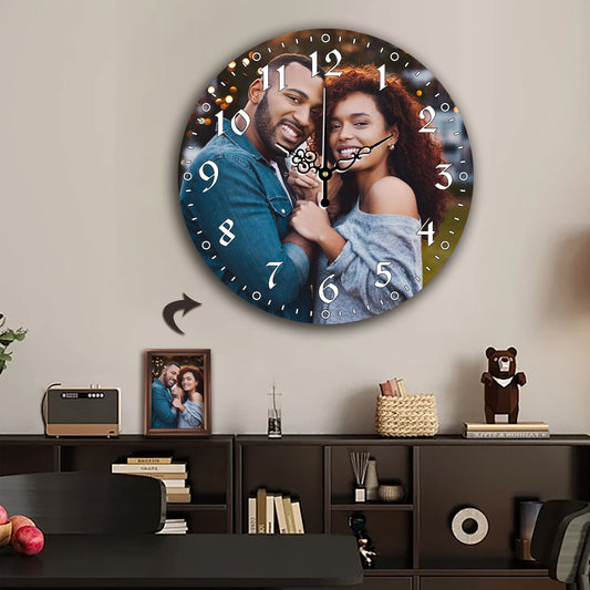 Personalized Round Clock Wall Clock - Unique Home Decor Gift