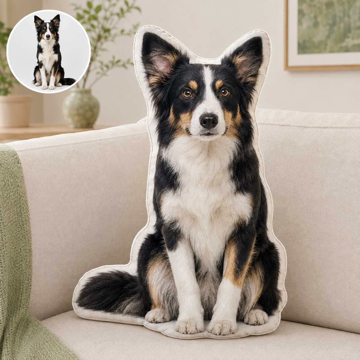 Custom 3D Pet Photo Pillow : Personalized Dog/Cat Shaped Throw Pillow Gift