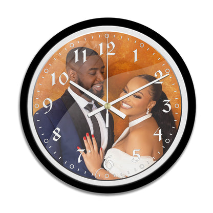 Custom Photo Hanging Wall Clock with Glass Cover with Frame Clock