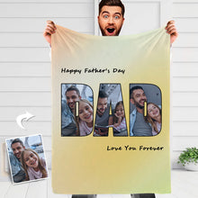 Load image into Gallery viewer, Custom Photo Blankets For Dad Personalized Blankets For Father&#39;s Day
