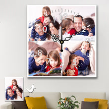 Load image into Gallery viewer, Personalized Photo Square Custom Wall Clock With 4 Photos
