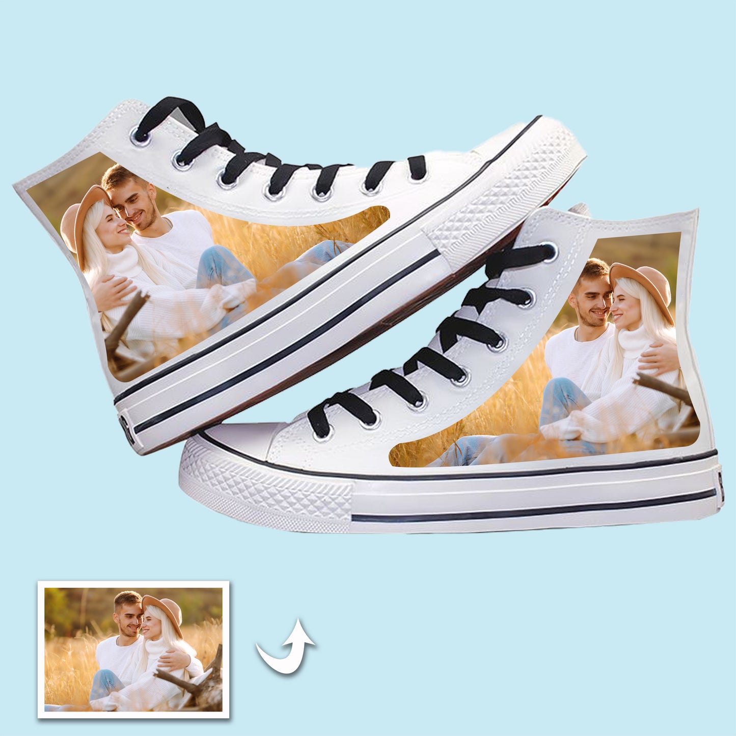 Custom Photo Personalized High Top Sneakers Photo Canvas Shoes