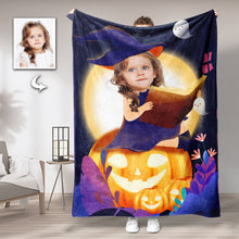 Load image into Gallery viewer, Custom Family Photo Blankets For Halloween
