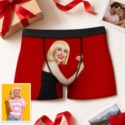 Custom Boxer with Photo Mens Underwear with Girlfreind Face