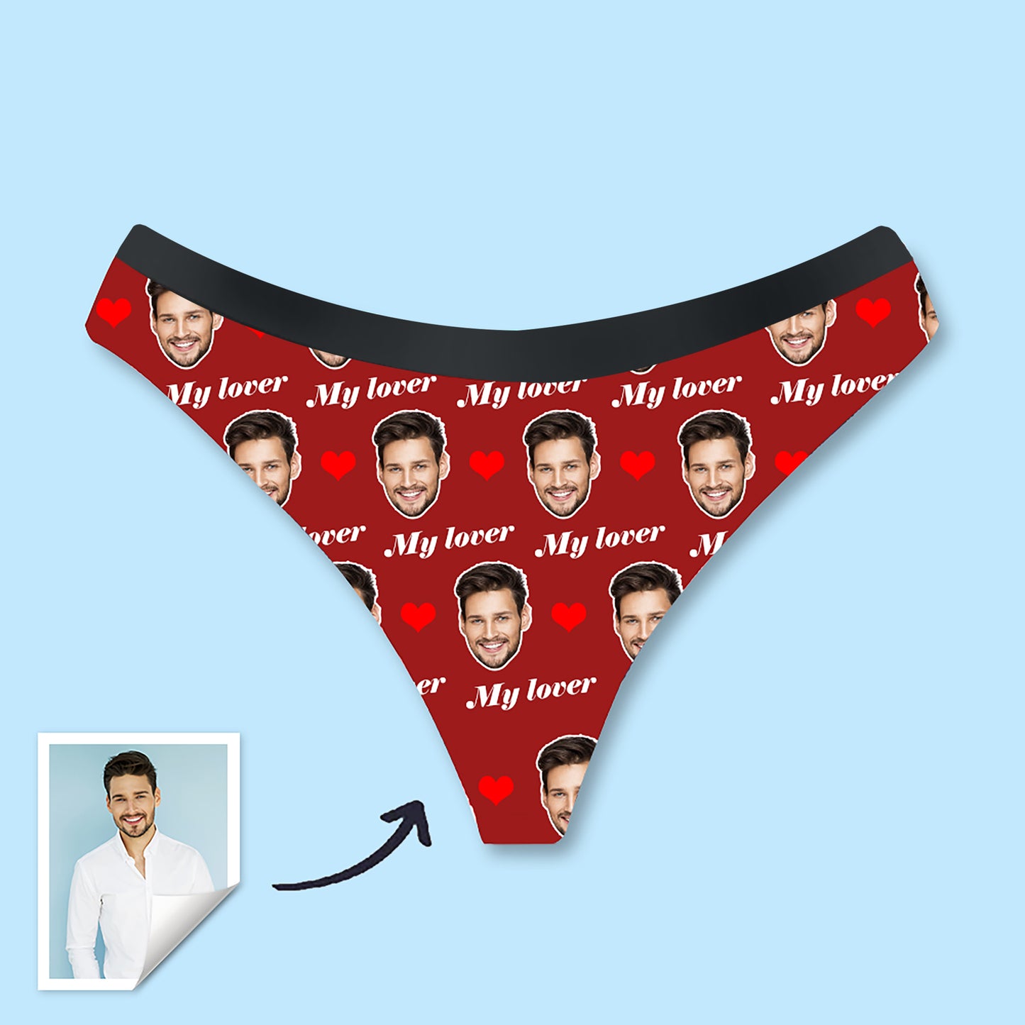 Custom Womens Thong with Boyfriend’s Photo Sexy Underwear Women Boxers