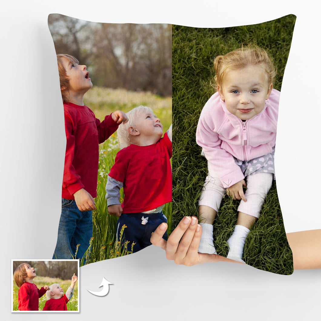 Photo Custom Throw Pillows Double side printed Personalized with 2 Photos