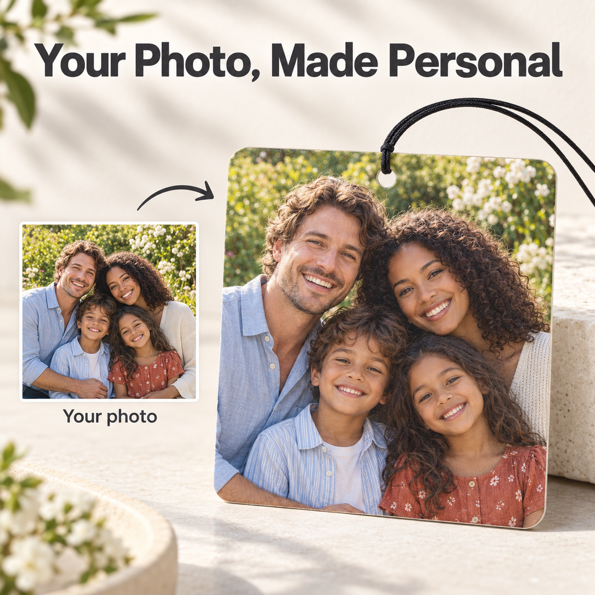 Personalized Photo Car Air Freshener – Double-Sided Custom Print