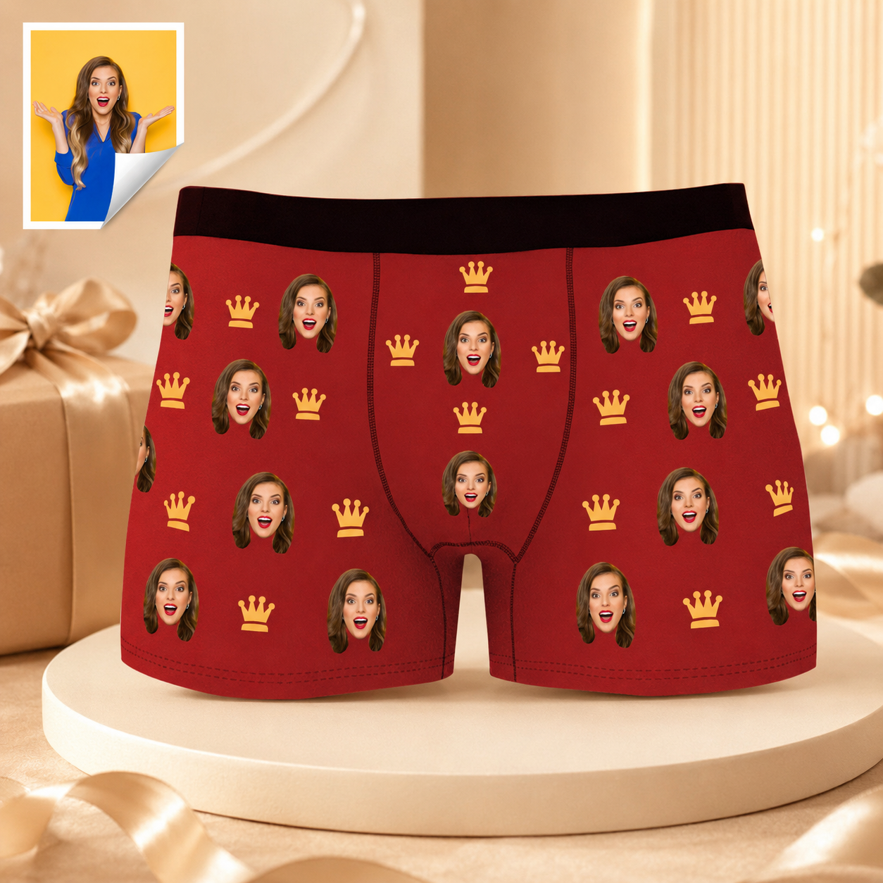 Custom Boxer with Photo Mens Underwear with Face