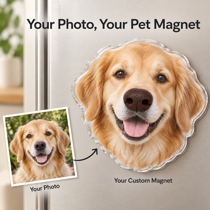 Custom Dog Photo Fridge Magnet with 3D Squishy Silicone Nose