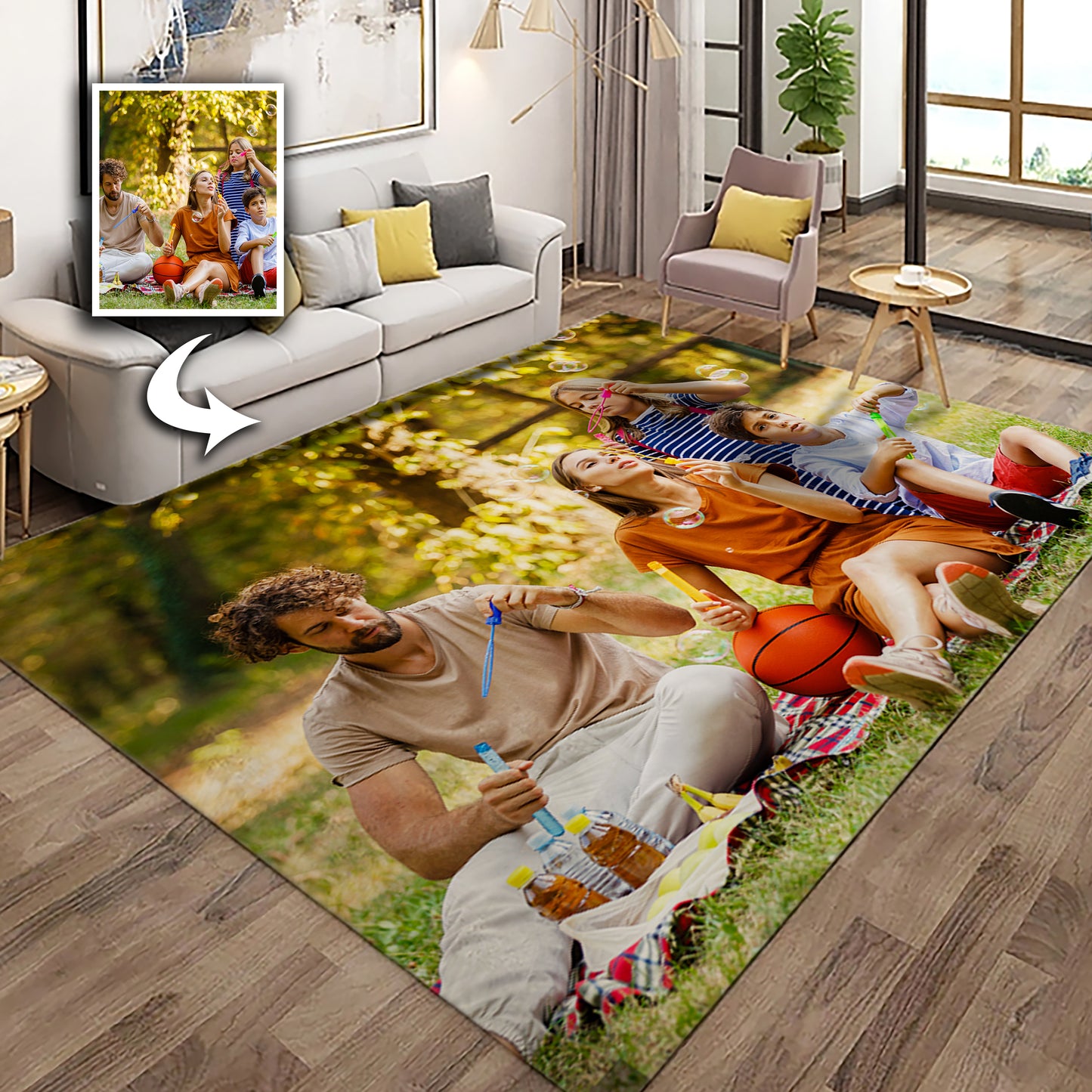 Anti-Slip Custom Door Mat - Personalized Photo, Washable Area Rug