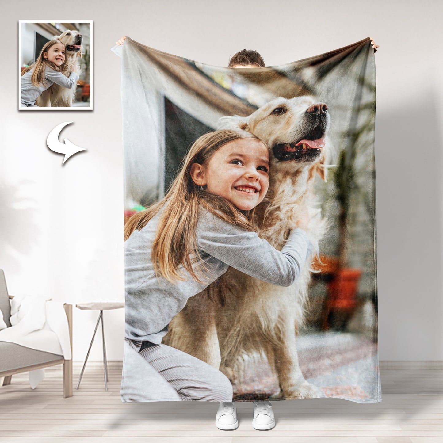 Custom Pet Photo Blankets - Soft Personalized Throw Gifts