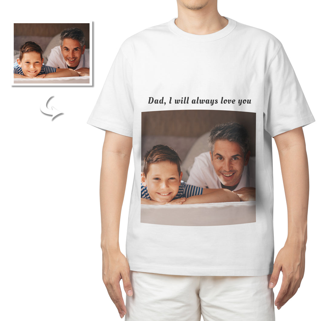 Unisex Cotton T-Shirt with Custom Photo-Text, Double-Sided Print