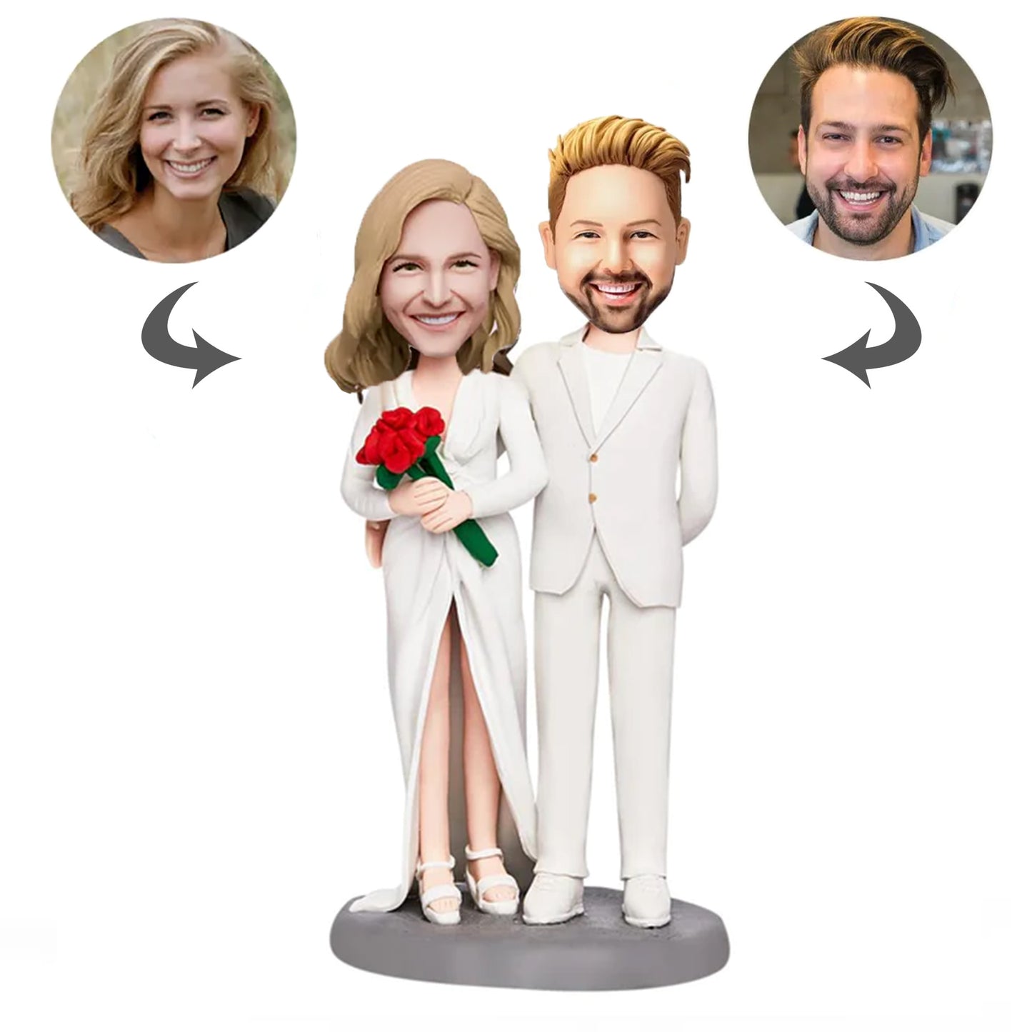 Personalized Wedding Bobblehead - Customized Playful Souvenir